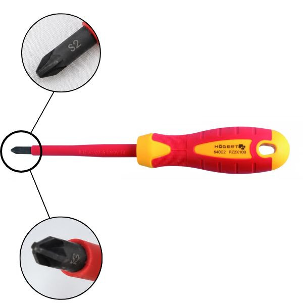 Hogert - Tournevis isolé PZ2 100mm - Réf : HT1S944