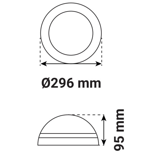 Miidex - Plafonnier LED Ø300 Gris anthracite + détecteur RF - 15W - IP65 - Angle 120° - 3 CCT- Réf : 100641