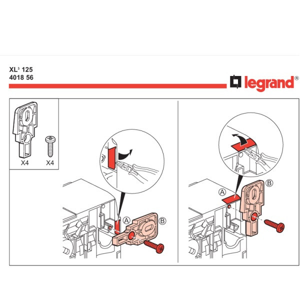 Legrand - 4x Pattes de fixation - pour coffrets xl³ 125 - Réf : 401856