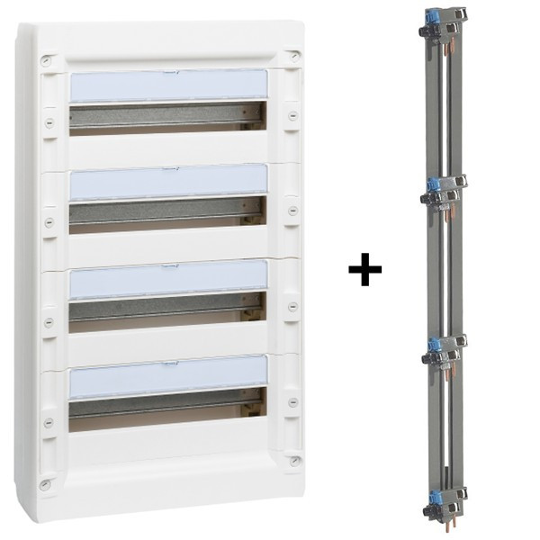 Legrand - Coffret de distribution 72 modules - 4 rangées de 18M + peigne vertical - XL3 125 - 401614+405005