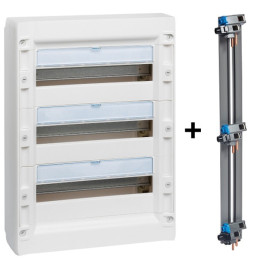 Legrand - Coffret de distribution 54 modules - 3 rangées de 18M + peigne vertical - XL3 125 - 401613+405004