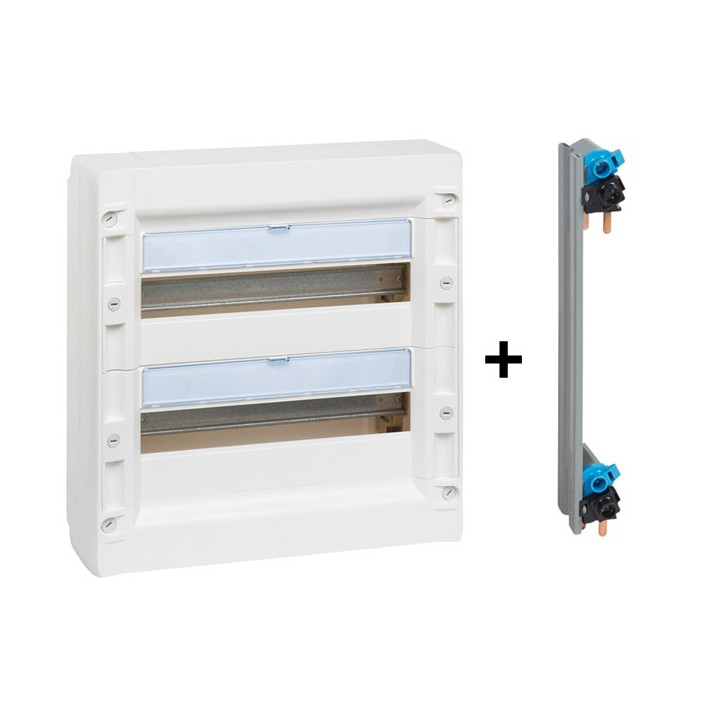 Legrand - Coffret de distribution 36 modules - 2 rangées de 18M + peigne vertical - XL3 125 - 401612+405003