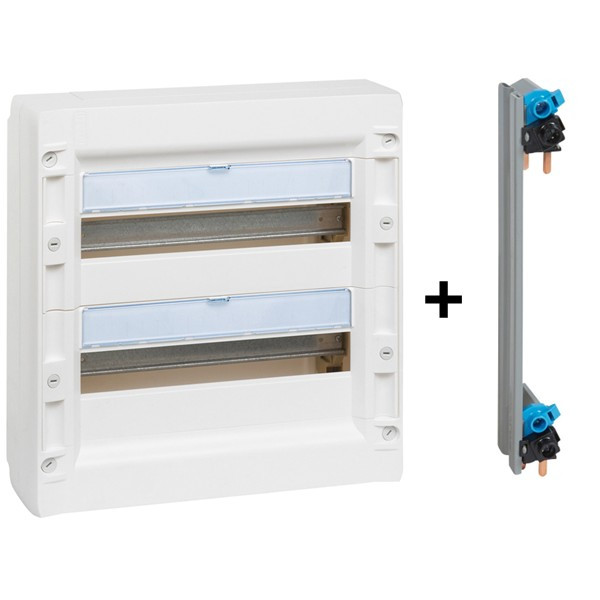 Legrand - Coffret de distribution 36 modules - 2 rangées de 18M + peigne vertical - XL3 125 - 401612+405003