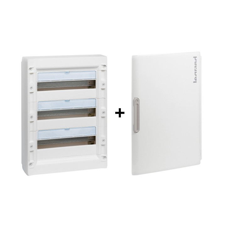 Legrand - XL3 125 - Coffret de distribution 3 rangée de 18 modules + porte - 54 modules - Réf. : 401613+401863
