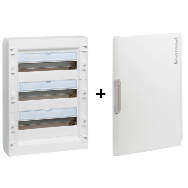 Legrand - XL3 125 - Coffret de distribution 3 rangée de 18 modules + porte - 54 modules - Réf. : 401613+401863