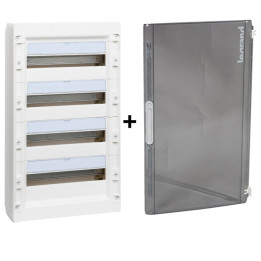 Legrand - Coffret de distribution 72 modules - 4R de 18M + porte transparente - XL3 125 - 401614+401874