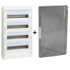 Legrand - Coffret de distribution 72 modules - 4R de 18M + porte transparente - XL3 125 - 401614+401874