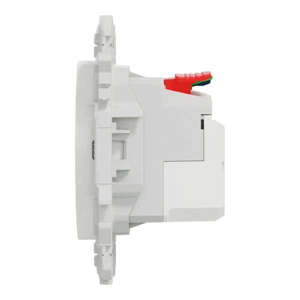 Schneider - Odace 2025 - Prise 2P+T affleurante avec chargeur USB-C + Plaque de finition - Blanc craie - Réf : S920042-P