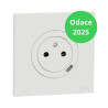 Schneider - Odace 2025 - Prise 2P+T affleurante avec USB-C + Plaque de finition - Blanc craie - Réf : S920042-P