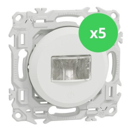 Schneider - Odace 2025 - LOT de 5 Détecteurs de présence et mouvement - 3 fils avec neutre - Blanc craie - Réf : S920526 x 5