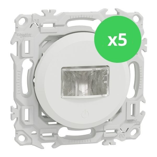 Schneider - Odace 2025 - LOT de 5 Détecteurs de présence et mouvement - 3 fils avec neutre - Blanc craie - Réf : S920526 x 5