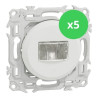 Schneider - Odace 2025 - LOT de 5 Détecteurs de présence et mouvement - 3 fils avec neutre - Blanc craie - Réf : S920526 x 5