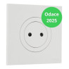 Schneider - Odace 2025 - Prise 2P affleurante + Plaque de finition - Blanc craie - Réf : S920033-P