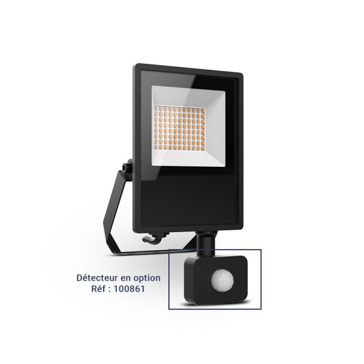 Miidex - Projecteur LED Noir - 30W - 3 CCT (2700K/3000K/4000K) - IP65 - Noir - Réf : 100740