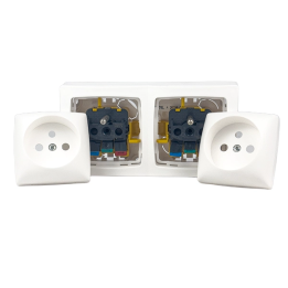 Legrand - Oteo - Double prises de courant 2P+T 16A 230V - Blanc - Ref : 086076L