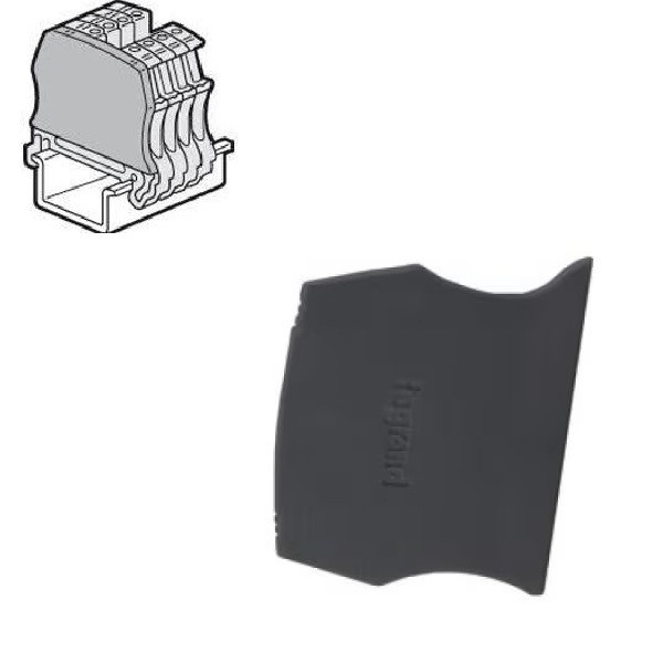 Legrand - Cloison terminale pour bloc de jonction Viking 3 à vis - 1 entrée & 1 sortie - Pas 5, 6, 8, 10 mm - Réf : 037550