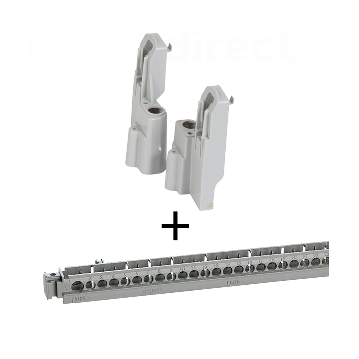 Legrand - Support de borniers - vide - 35 trous + Support - L. 276 mm - Réf. :  004817 + 001972