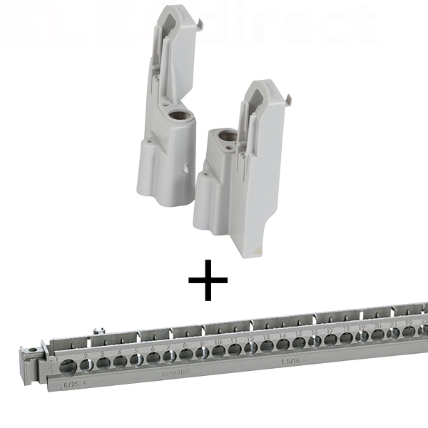 Legrand - Support de borniers - vide - 35 trous + Support - L. 276 mm - Réf. :  004817 + 001972