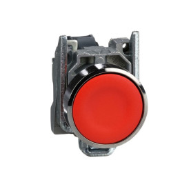 Schneider - Harmony XB5 - Bouton poussoir à impulsion Ø22 - 1O - rouge - vis étrier -  Réf : XB5AA42