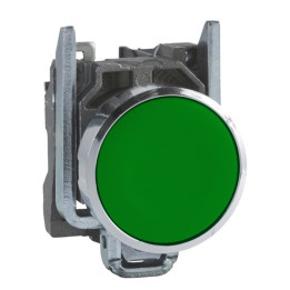 Schneider - Harmony XB5 - Bouton poussoir à impulsion Ø22 - 1F - vert - vis étrier -  Réf : XB5AA31