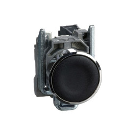 Schneider - Harmony XB5 - Bouton poussoir à impulsion Ø22 - 1F - noir - vis étrier -  Réf : XB5AA21