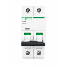 Schneider - Acti9 - IC60N - Disjoncteur - 2P - 4A - 6000A/50kA - courbe C - Réf : A9F74204