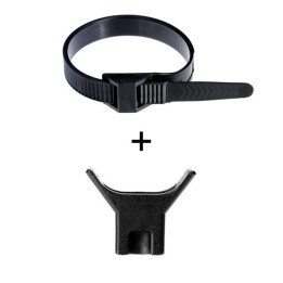 Ram - Collier de fixation nylon - noir - 260x9  + Embase à visser - Collier x100 (59126) +Embase x100 (59220)