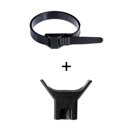 Ram - Collier de fixation nylon - noir - 180x9 + Embase à visser - Collier x100 (59118) +Embase x100 (59220)