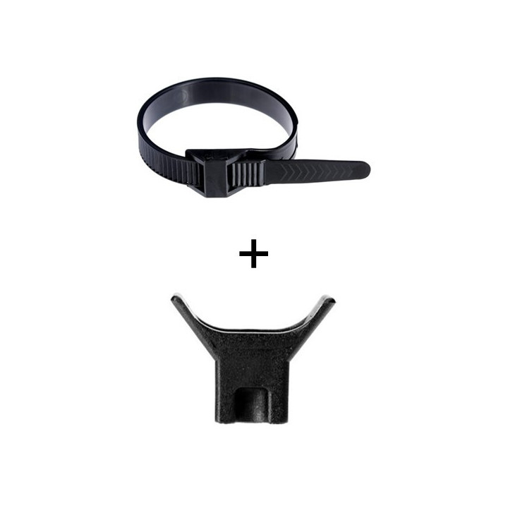 Ram - Collier de fixation nylon - noir - 180x9 + Embase à visser - Collier x100 (59118) +Embase x100 (59220)