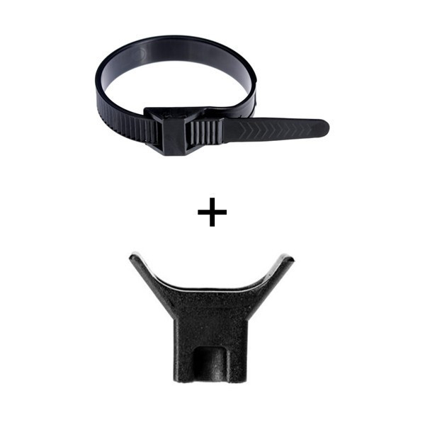 Ram - Collier de fixation nylon - noir - 180x9 + Embase à visser - Collier x100 (59118) +Embase x100 (59220)