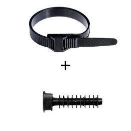 Ram - Collier de fixation nylon - noir - 260x9 (59126) + Embase D.8mm - Collier x100+Embase x100 (59230)