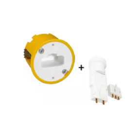 Legrand Batibox - Boîte luminaires pour applique - Prof. 50 + Douille/Fiche SIB - 089305+11127