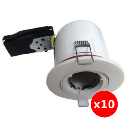 Miidex - LOT - Support Spot Orientable - étanche à l'air - Blanc - D.100mm - BBC - Réf. : 7719X10