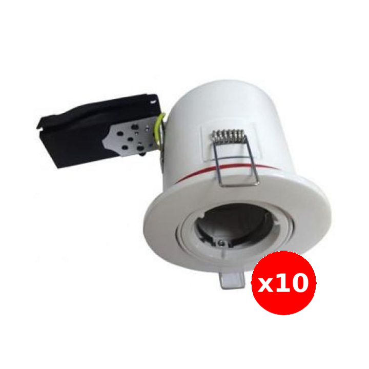 Miidex - LOT - Support Spot Orientable - étanche à l'air - Blanc - D.100mm - BBC - Réf. : 7719X10
