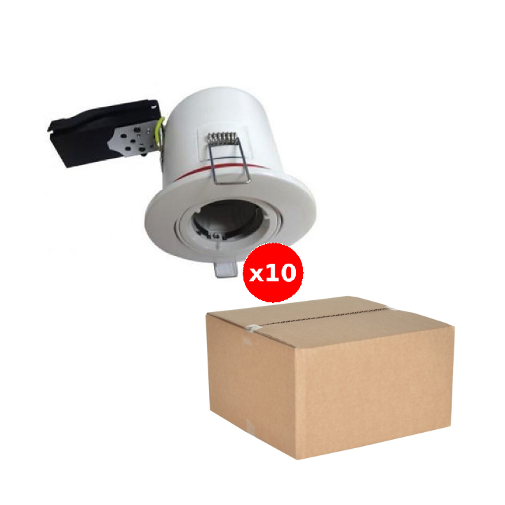 Miidex - LOT - Support Spot Orientable - étanche à l'air - Blanc - D.100mm - BBC - Réf. : 7719X10