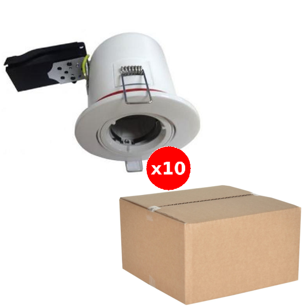 Miidex - LOT - Support Spot Orientable - étanche à l'air - Blanc - D.100mm - BBC - Réf. : 7719X10