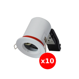 Miidex - LOT  - Support Spot Fixe - étanche à l'air - Blanc - D.88mm - BBC - Réf : 7718X10