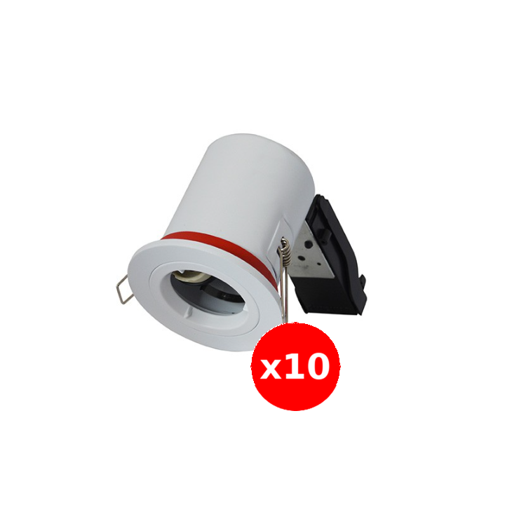Miidex - LOT  - Support Spot Fixe - étanche à l'air - Blanc - D.88mm - BBC - Réf : 7718X10