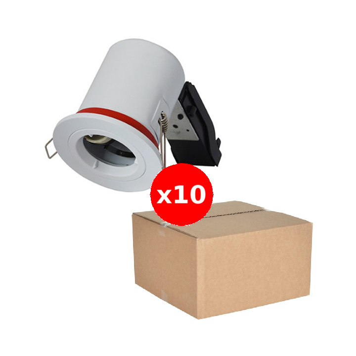 Miidex - LOT  - Support Spot Fixe - étanche à l'air - Blanc - D.88mm - BBC - Réf : 7718X10