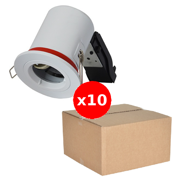 Miidex - LOT  - Support Spot Fixe - étanche à l'air - Blanc - D.88mm - BBC - Réf : 7718X10
