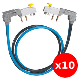 LEGRAND - HX³ - LOT de 10 Jeux de Cordons de repiquage Ph/N à connexion auto - Réf : 404927X10