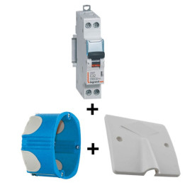 LEGRAND - Lot Disjoncteur DNX3 32A + Cache SIB 32A + boîte BBC - plaque de cuisson - 406777+11032+38640