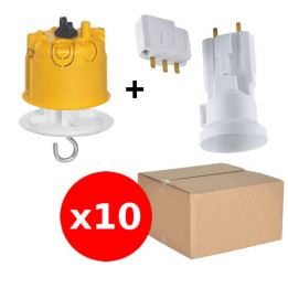 Legrand - Batibox - LOT de 10 Kits point de centre DCL+ 10 Douilles/Fiches SIB - Réf. : 089337x10+11127x10