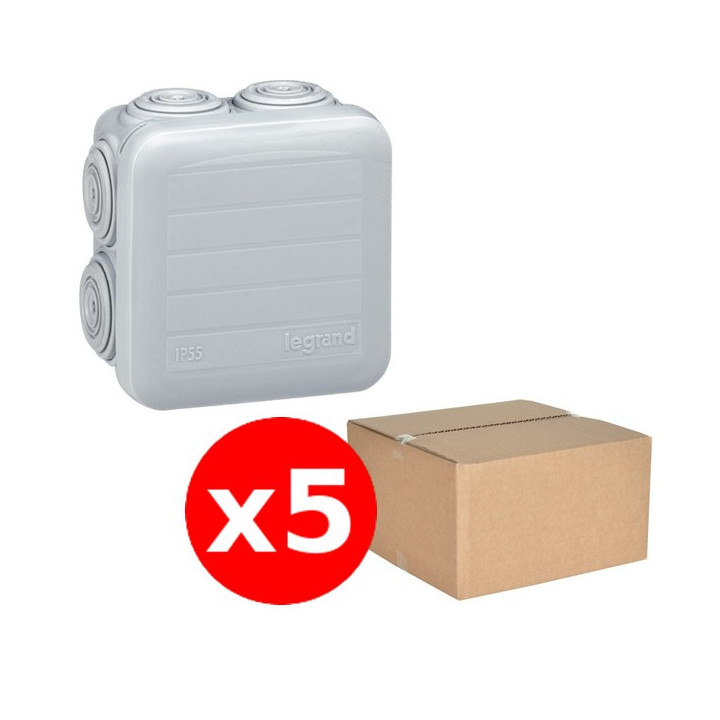 Legrand - Lot de 5 Boîtes de dérivation étanche IP55 - 65x65x40 - 092005x5