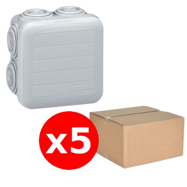 Legrand - Lot de 5 Boîtes de dérivation étanche IP55 - 65x65x40 - 092005x5