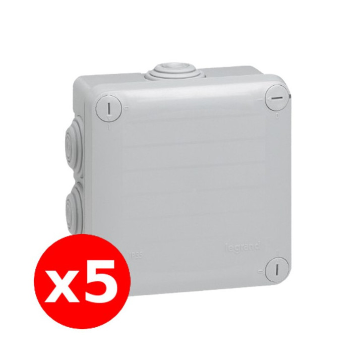 Legrand - LOT de 5 Boîtes de dérivation étanche IP55 - 105x105x55 - Réf. : 092022x5
