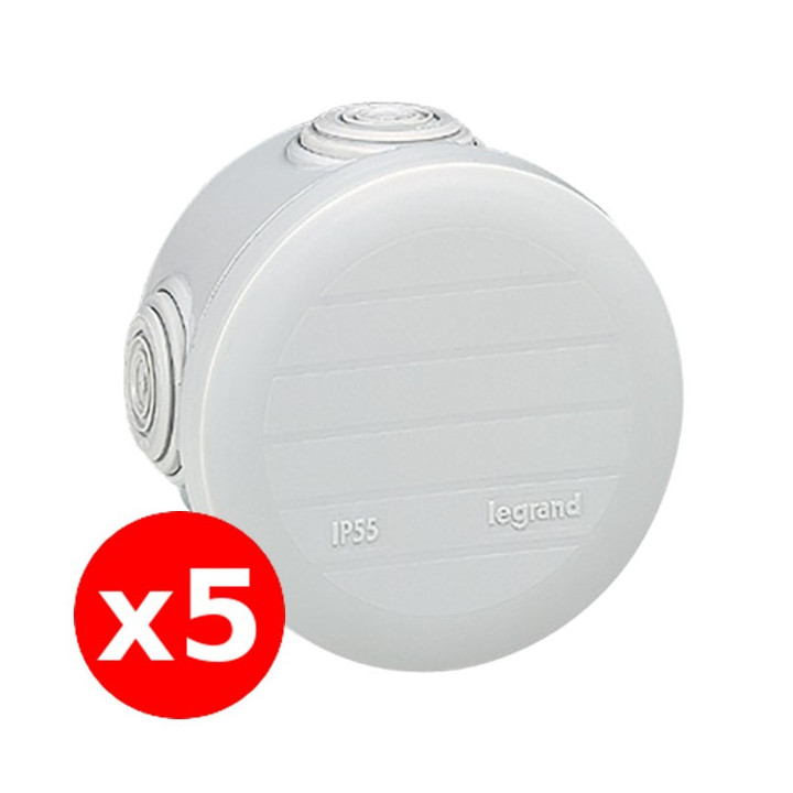 Legrand - LOT de 5 Boîtes de dérivation étanche IP55 - D.70 - Réf. : 092002x5
