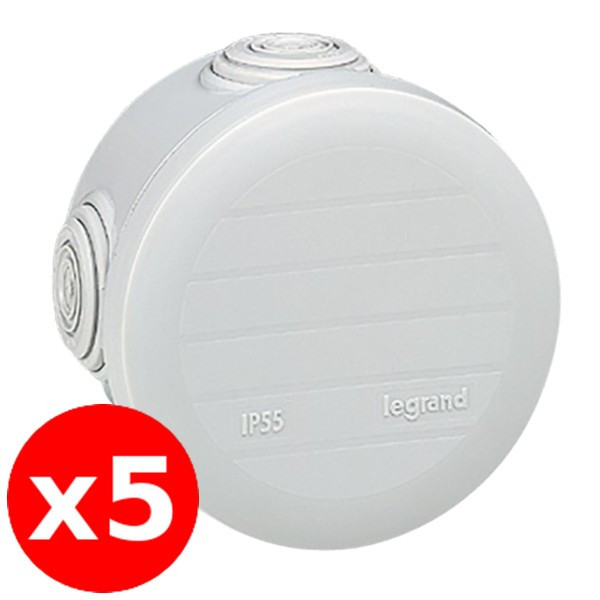 Legrand - LOT de 5 Boîtes de dérivation étanche IP55 - D.70 - Réf. : 092002x5