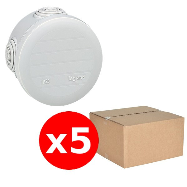 Legrand - LOT de 5 Boîtes de dérivation étanche IP55 - D.70 - Réf. : 092002x5