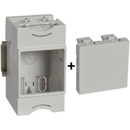 Legrand - Support universel modulaire + Obturateur - Pour équipements divers - 2 modules - Réf. : 412950+412952